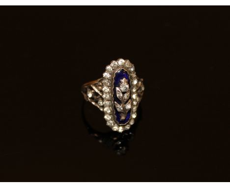 An antique paste and enamel ring