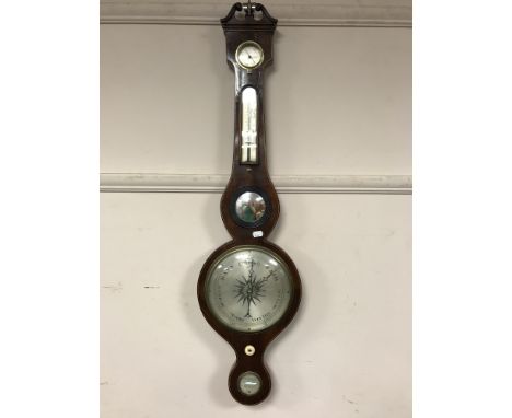 A nineteenth century inlaid mahogany barometer