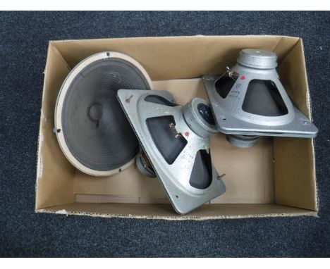 A box of four Fane speakers and a Goodmans speaker