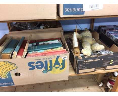 Books, glass, china, teddy bear etc.