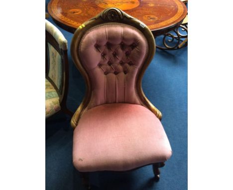 A Victorian mahogany button back nursing chair