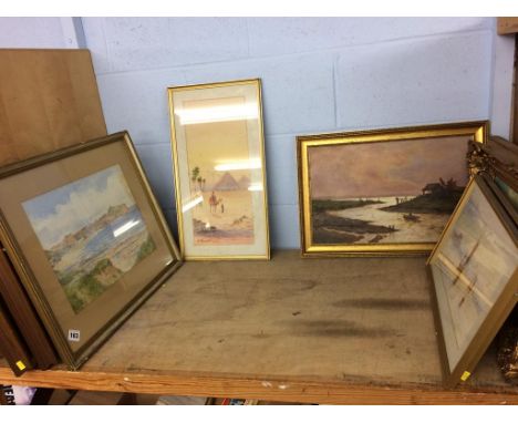 A shelf of pictures, various to include Farquharson