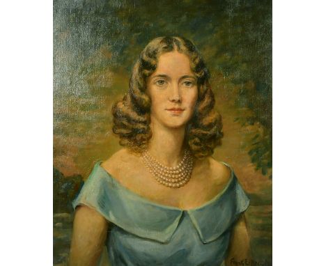 Frank Beresford (1881-1967) British, 'Anne' a portrait of a debutante, daughter of Kenneth and Olive Browning, oil on canvas,