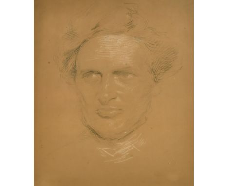 19th Century, Portrait of a gentleman, charcoal and chalk drawing, 14.5" x 12.25".