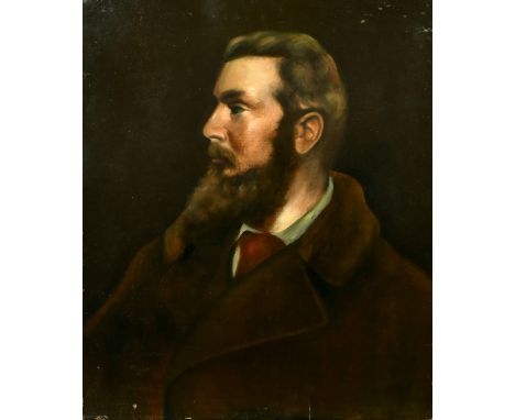 19th Century School, a bust length portrait of a bearded gentleman, oil on canvas, 27" x 23", unframed.