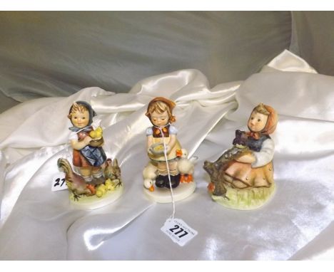 THREE HUMMEL FIGURES  BE PATIENT ,IN TUNE & FEEDING TIME EST [£15- £30]