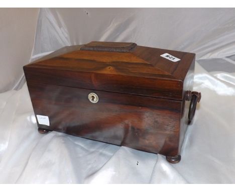 ROSEWOOD SARCOPHAS SHAPED TEA CADDY A/F  EST [£25- £50]