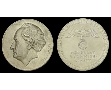 Germany, Third Reich, Gothe Medal for Arts and Sciences, 70mm, silver, the edge engraved ‘Wilhelm  Benecke’, with silver and 