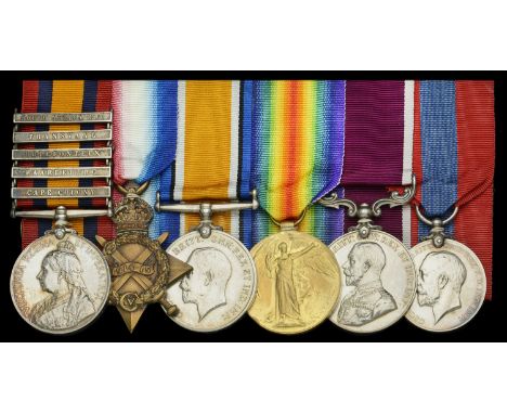 Six: Sergeant C. E. Shaw, Royal Engineers   Queen’s South Africa 1899-1902, 5 clasps, Cape Colony, Paardeberg, Driefontein, T