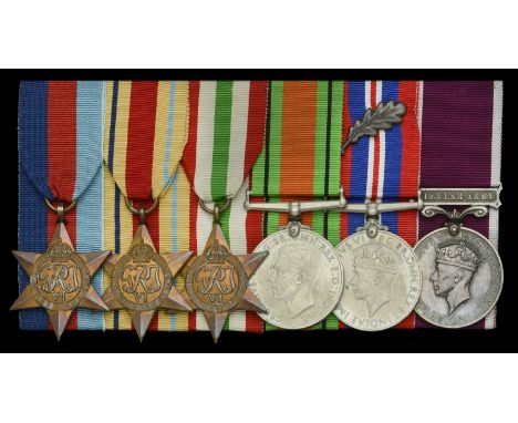 Six: Major W. J. Newman, Corps of Military Police and Royal Artillery  1939-45 Star; Africa Star; Italy Star; Defence and War