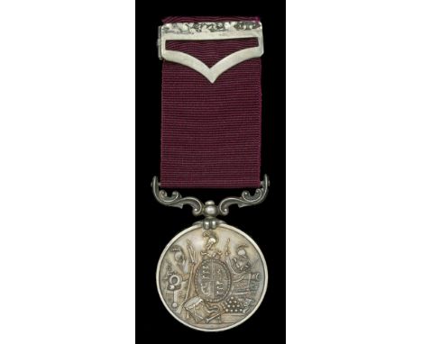 Army L.S. & G.C., V.R., 3rd issue, small letter reverse (Gunr T. Lewis Coast Bde RA) with metal top riband buckle, very fine 