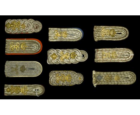 Imperial German Officers Shoulder Boards. 10 highly attractive individually identified shoulder boards for the Imperial Germa