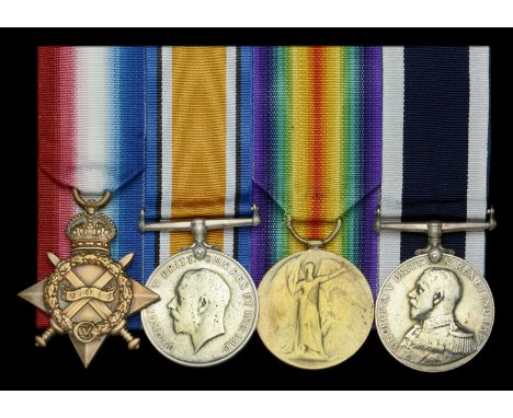 Four: Leading Seaman E. G. Clare, Royal Navy  1914-15 Star (J. 17327. E. G. Clare. A.B., R.N.); British War and Victory Medal