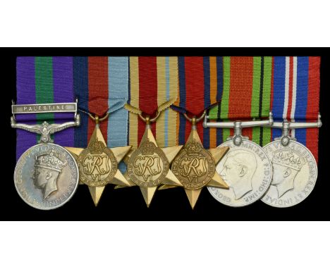 Six: Major R. W. Spencer-Smith, Hampshire Regiment  General Service 1918-62, 1 clasp, Palestine (Lieut. R. W. Spencer. Smith.