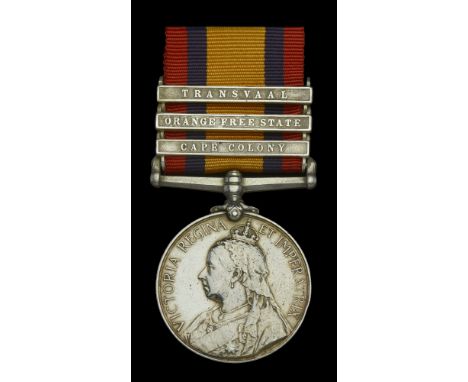 Queen’s South Africa 1899-1902, 3 clasps, Cape Colony, Orange Free State, Transvaal (1112 Pte. H. Dawson, 2: R: Berks: Regt.)