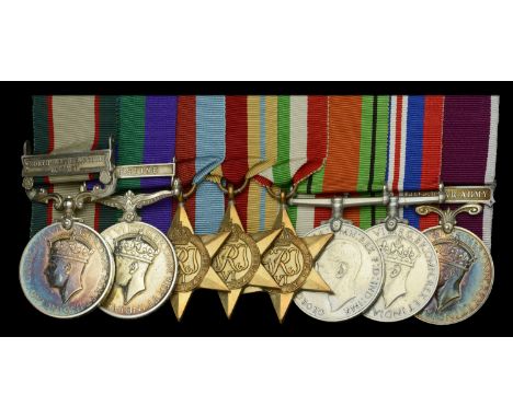 Eight: Warrant Officer J. Roberts, Hampshire Regiment  India General Service 1936-39, 1 clasp, North West Frontier 1936-37 (5