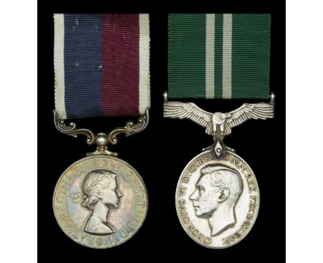 Royal Air Force L.S. & G.C., E.II.R., 2nd issue (Y4238581 Sgt J R Flower RAF); Air Efficiency Award, G.VI.R., 1st issue (W/O.