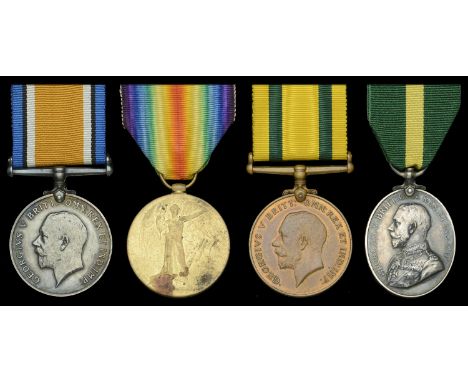 Four: Captain R. R. Russell, Royal Scots  British War and Victory Medals (Capt. R. R. Russell) naming erased on the Victory M