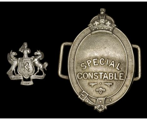 Perthshire Constabulary and Perth City Special Constable. The first being a good quality example in die-stamped white metal a