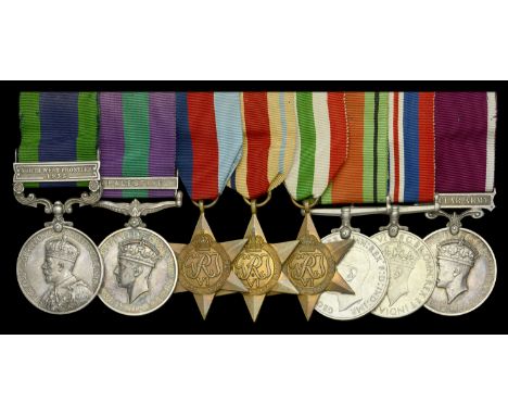 Eight: Sergeant S. M. Mayes, Highland Light Infantry  India General Service 1908-35, 1 clasp, North West Frontier 1935 (33075