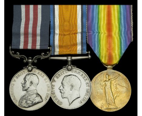 A Great War 1918 ‘Battle of the Sambre’ M.M. group of three awarded to Private J. P. Lloyd, 14th Battalion, Royal Welsh Fusil