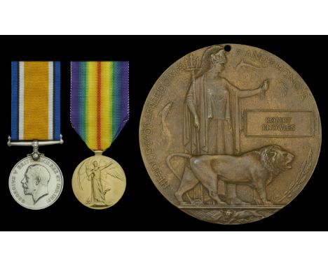 Pair: Able Seaman R. Knowles, Royal Naval Volunteer Reserve, who was killed in action on 13 April 1917 when S.S. Zara was tor