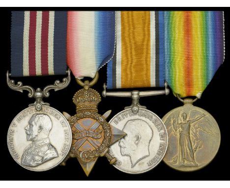 A Great War M.M. group of four awarded to Private A. Skeoch, Ayrshire Yeomanry and 12th (Ayr and Lanark Yeomanry) Battalion, 