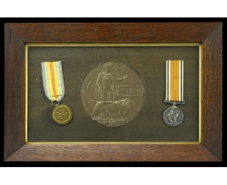 Pair: Lance-Corporal H. C. Agar, Yorkshire Regiment  British War and Victory Medals (1686 Pte. H. C. Agar. York R.); Memorial