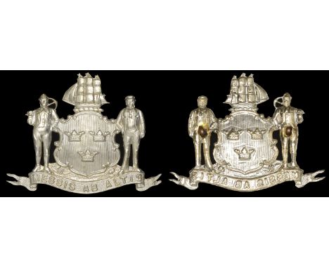 County Borough of Tynemouth Police Helmet Plate. A fine quality and rare example in die-stamped white metal and features the 