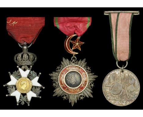 France, Second Empire, Legion of Honour, Chevalier’s breast badge, 62mm including crown suspension x 42mm, silver, gold appli
