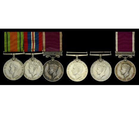 Three: Staff Sergeant G. R. Watson, Royal Military Police Defence and War Medals 1939-45; Army L.S. & G.C., G.VI.R., 2nd issu