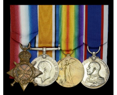 Four: Able Seaman R. Hill, Royal Navy  1914-15 Star (223197, R. Hill, A.B., R.N.); British War and Victory Medals (223197 R. 