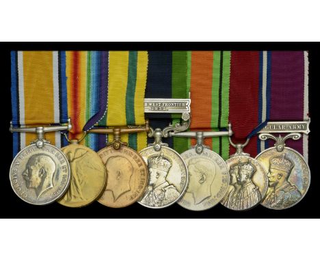 Seven: Colour-Sergeant E. E. Waller, Hampshire Regiment  British War and Victory Medals (280477 Sjt. E. E. Waller. Hamps. R.)
