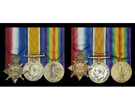 Three: Stoker Petty Officer F. Leese, Royal Navy 1914-15 Star (K. 8788, F. Leese, Sto. 1., R.N.); British War and Victory Med