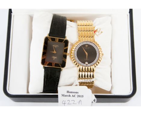 A Raymond Weil gold plated watch, boxed; a Rotary and Tissot watch (3) 