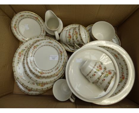 Royal Doulton 'Mosaic Gardens' fine china dinner service with tea cups, thirty eight pieces, circa 1978, in very good conditi