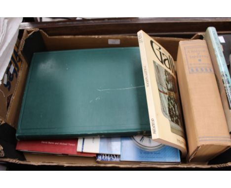 A collection of various antique reference books, entitled Dictionary of Art and Artists, Galle, History of Tapestry, English 