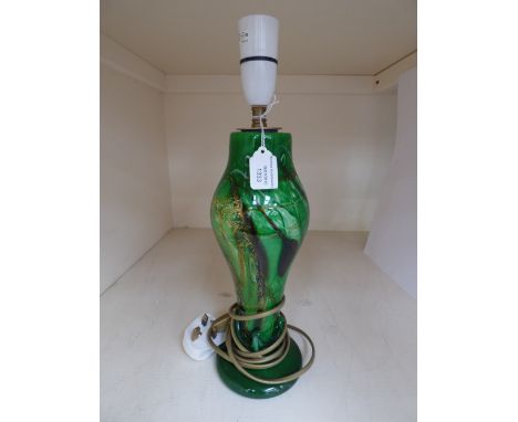 An Italian glass lamp base, circa 1970s, signed Biancy, 28.5cm high