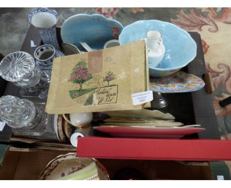 A collection of assorted ceramics, including Susie Cooper, Royal Crown Derby, Royal Albert, Midwinter, a trinket dish, a pair