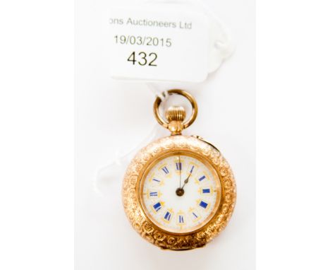 A 14ct enamel fob watch 