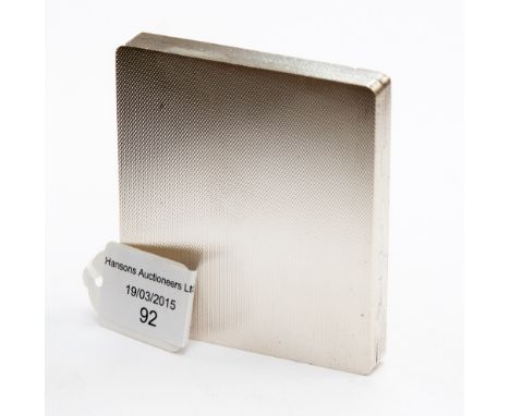 Dunhill Art Deco silver box engine-turned with gilded interior, marked Dunhill Birmingham 1939 8cm x 7cm approx 114 grams 