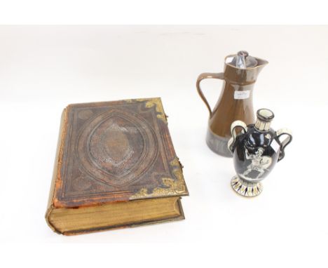 A parcel lot, a Victorian bible a Royal Worcester coffee jug and an Italian liqueur bottle (3)
