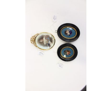 Three portrait miniatures (3) 