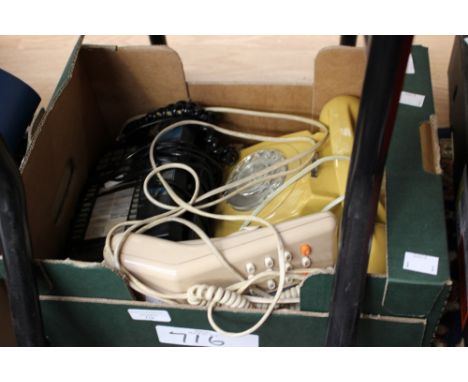 Three various telephones including two with button dial 