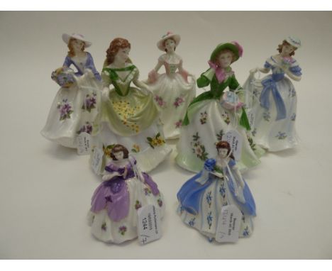 A Royal Worcester (Compton and Woodhouse) set of five 'Beauty of Flowers' collection limited edition figures, with certificat