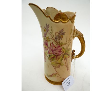 A Royal Worcester blush ivory jug, No. 1229 