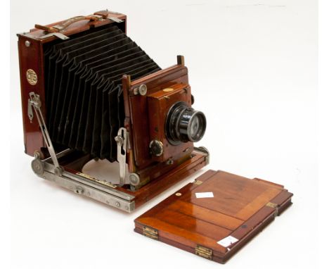 Thornton Pickard 'Royal Ruby' triple extension plate camera, mahogany, circa 1900