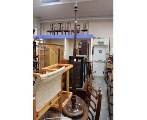 An oak and elm standard lamp 