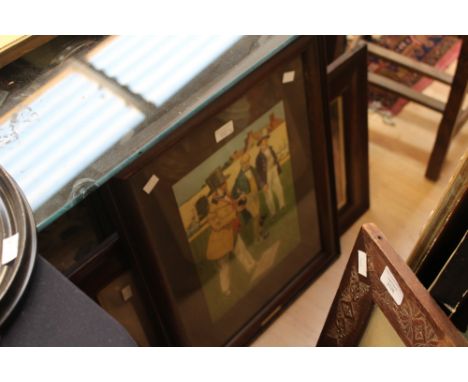 A pair of Atkinsons Brewery advertising posters, a Lawson Woods print and a hunting picture 
