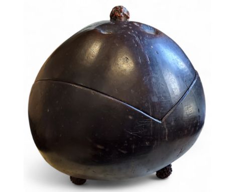 A 19th century coconut tea caddy, 13.5cm high, c.1860